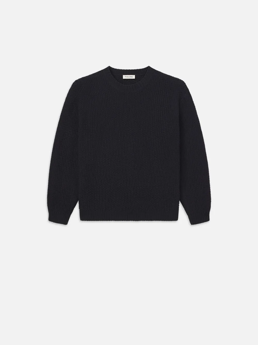 Wool Cashmere Textured Sweater -- Dark Navy sold by Frame Denim