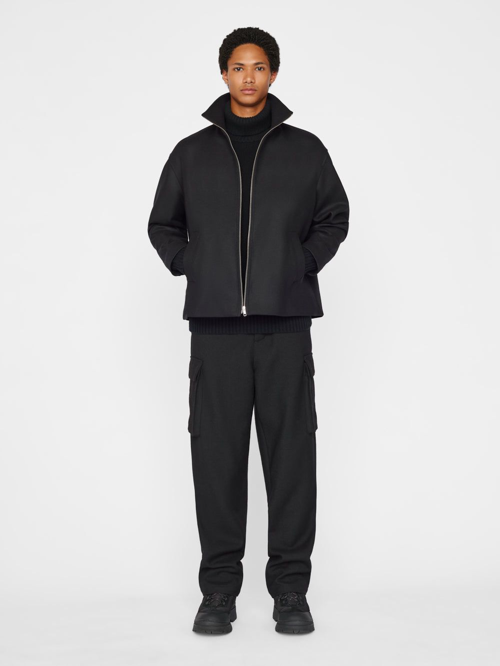 Winter Harrington Jacket -- Noir sold by Frame Denim