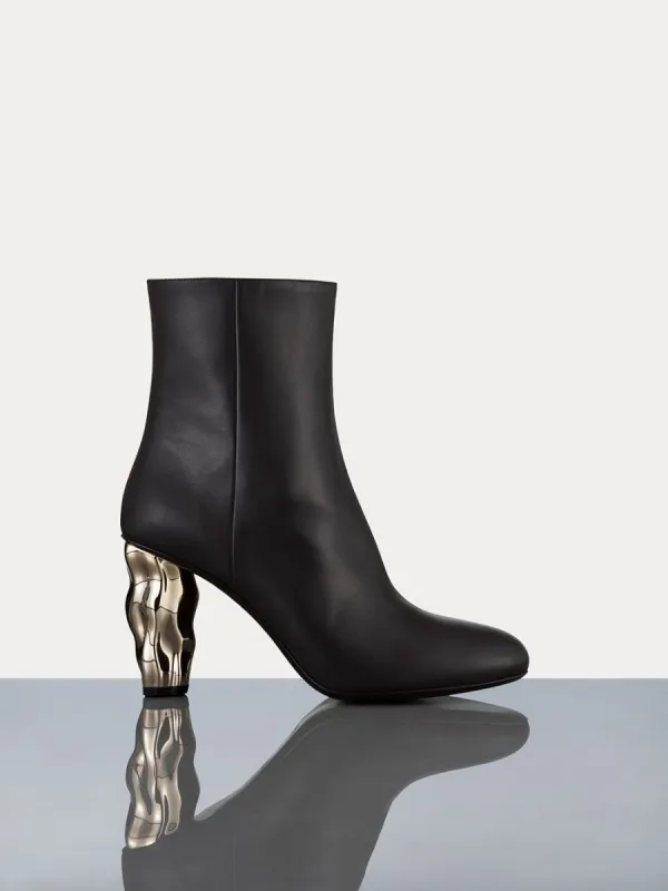 Le Luz Bootie -- Chocolate/Gold sold by Frame Denim