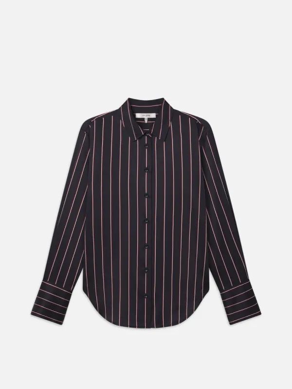 The Standard Shirt -- Navy Stripe Multi sold by Frame Denim