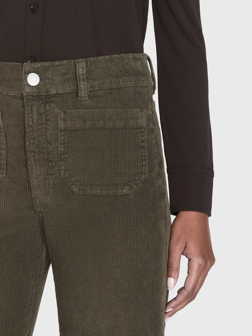 70's Cropped Wide Leg Corduroy -- Rich Military sold by Frame Denim product image thumbnail 5