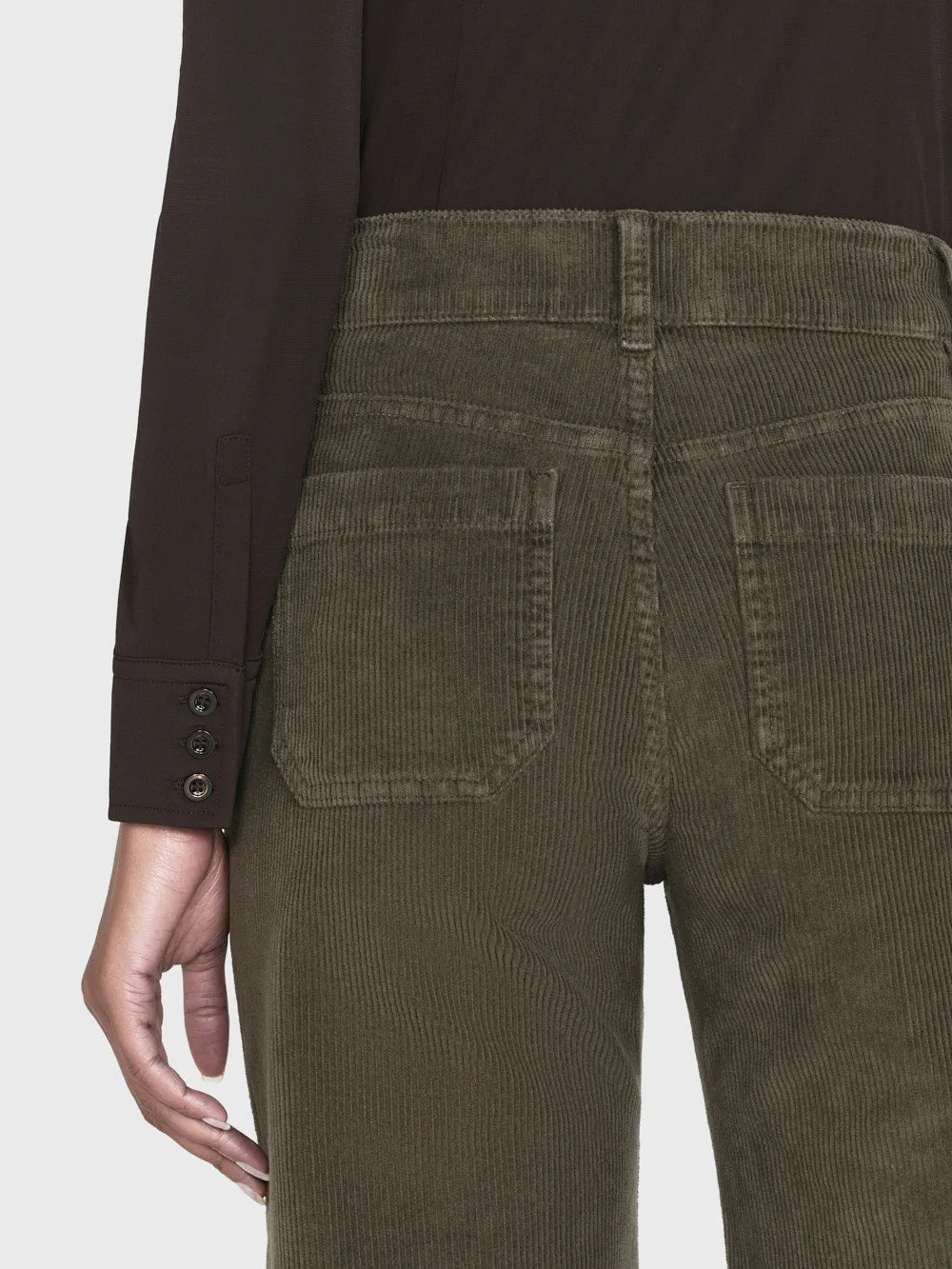 70's Cropped Wide Leg Corduroy -- Rich Military sold by Frame Denim product image thumbnail 4