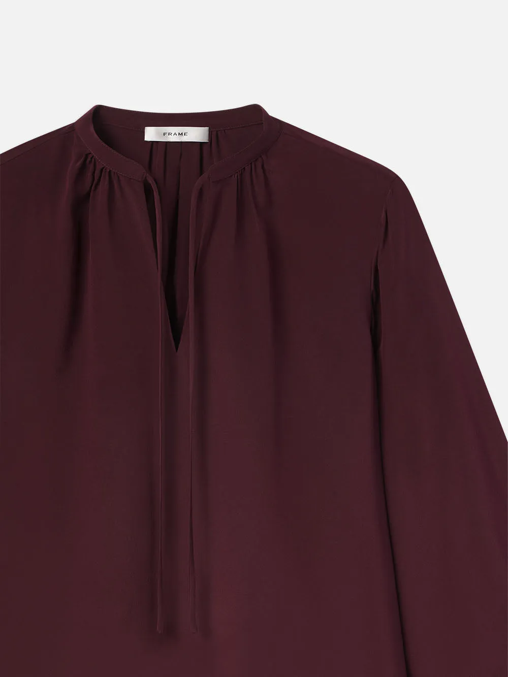 Shirred Tie Front Blouse -- Wine sold by Frame Denim product image thumbnail 2
