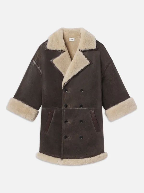 Shearling Cocoon Coat -- Cardamom sold by Frame Denim