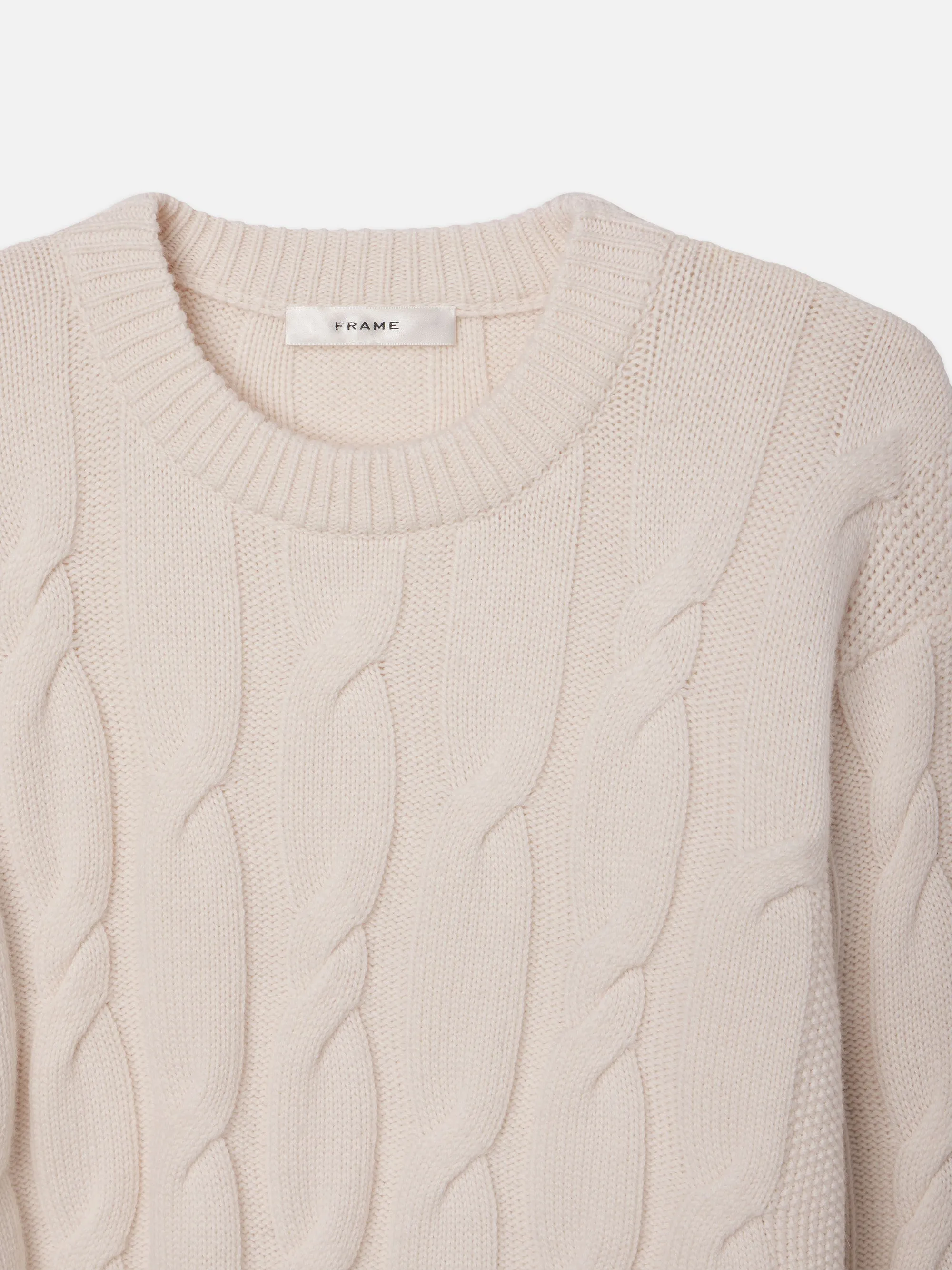 Oversized Cable Knit Sweater -- Cream sold by Frame Denim product image thumbnail 3