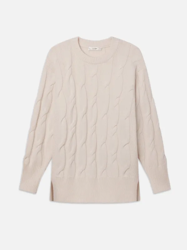Oversized Cable Knit Sweater -- Cream sold by Frame Denim