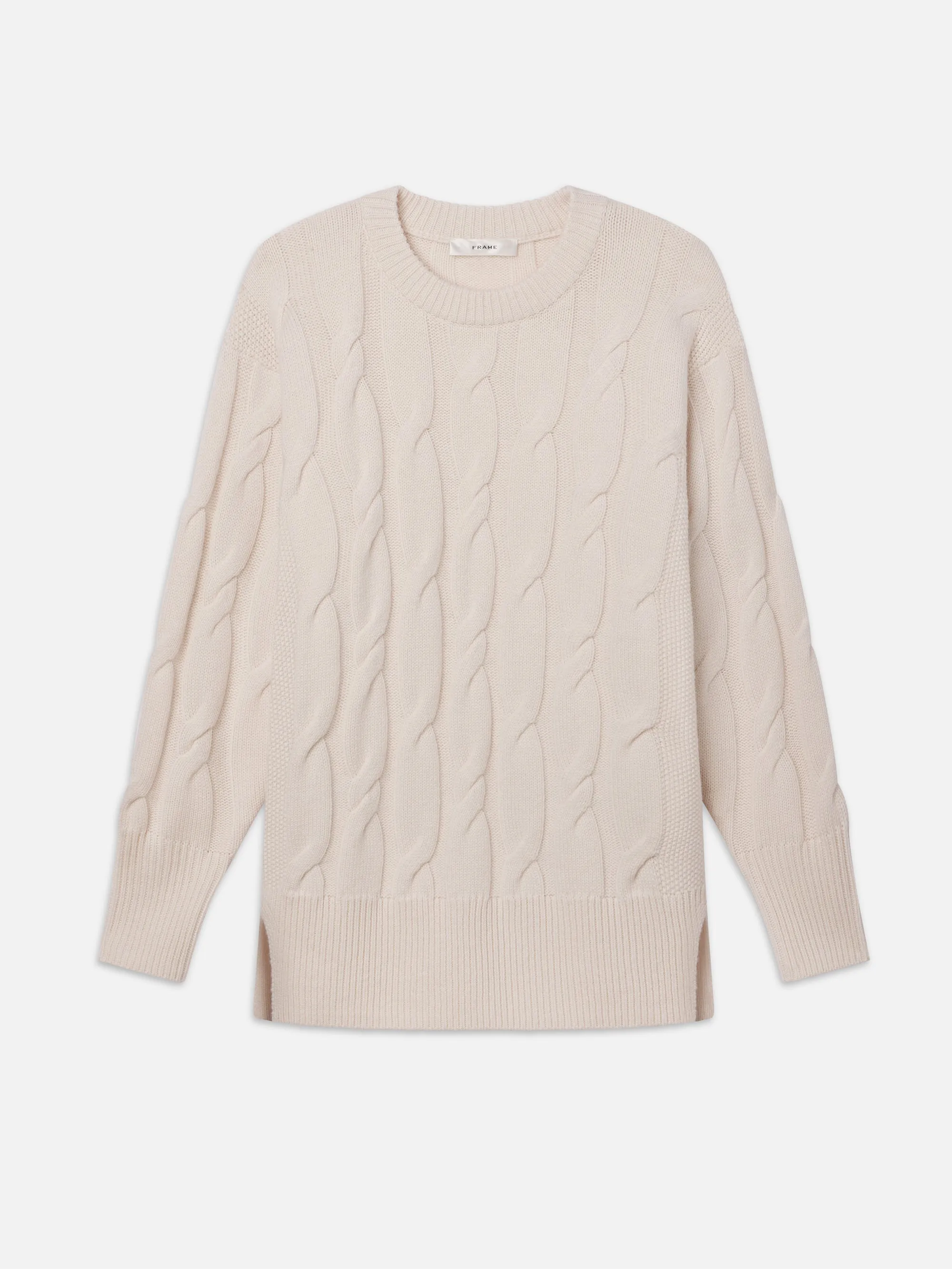 Oversized Cable Knit Sweater -- Cream sold by Frame Denim