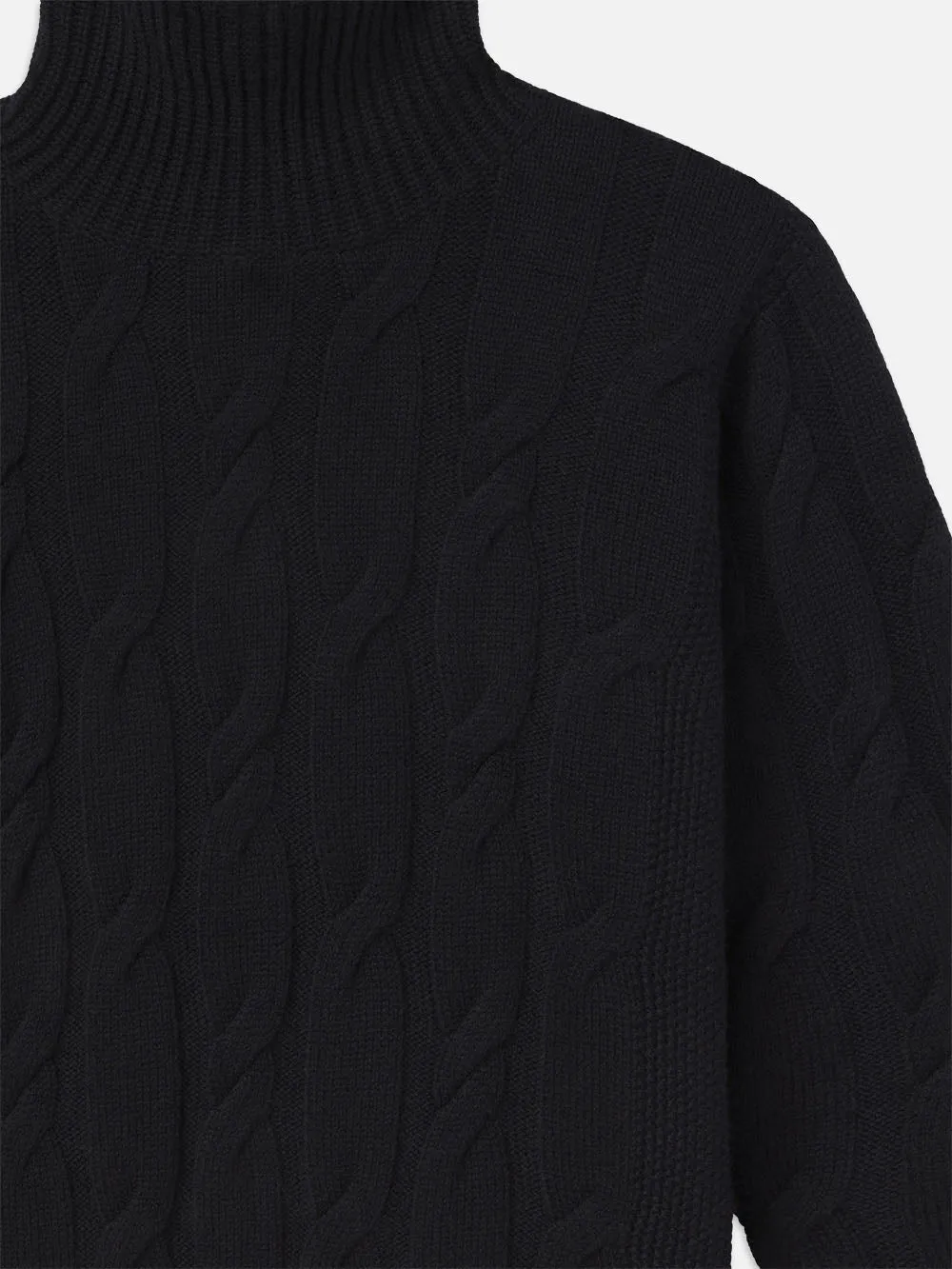 Cable Knit Turtleneck -- Black sold by Frame Denim product image thumbnail 3