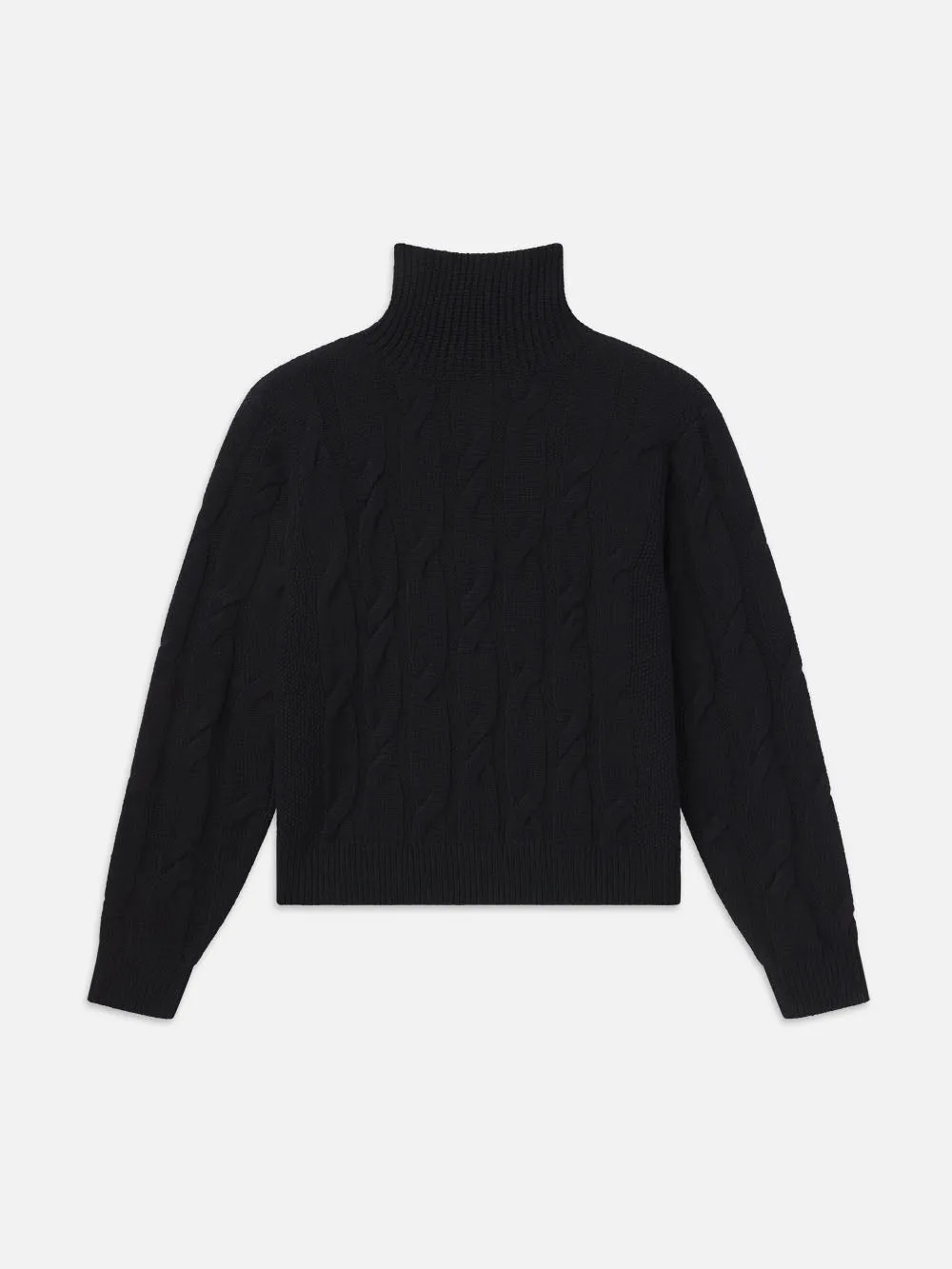 Cable Knit Turtleneck -- Black sold by Frame Denim product image thumbnail 4