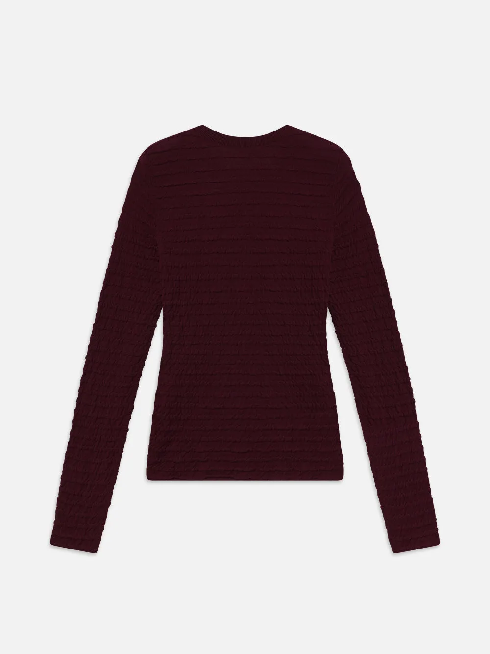 Smocked Long Sleeve Crewneck -- Wine sold by Frame Denim product image thumbnail 4