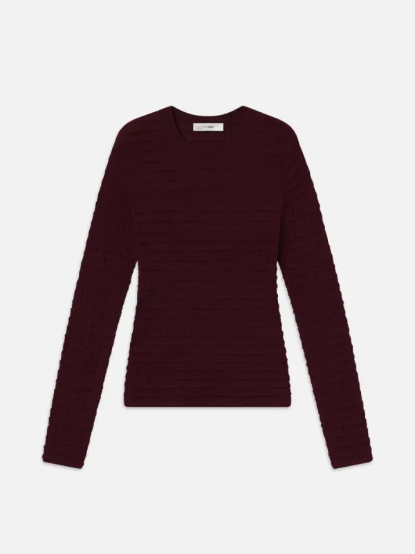 Smocked Long Sleeve Crewneck -- Wine made by Frame Denim