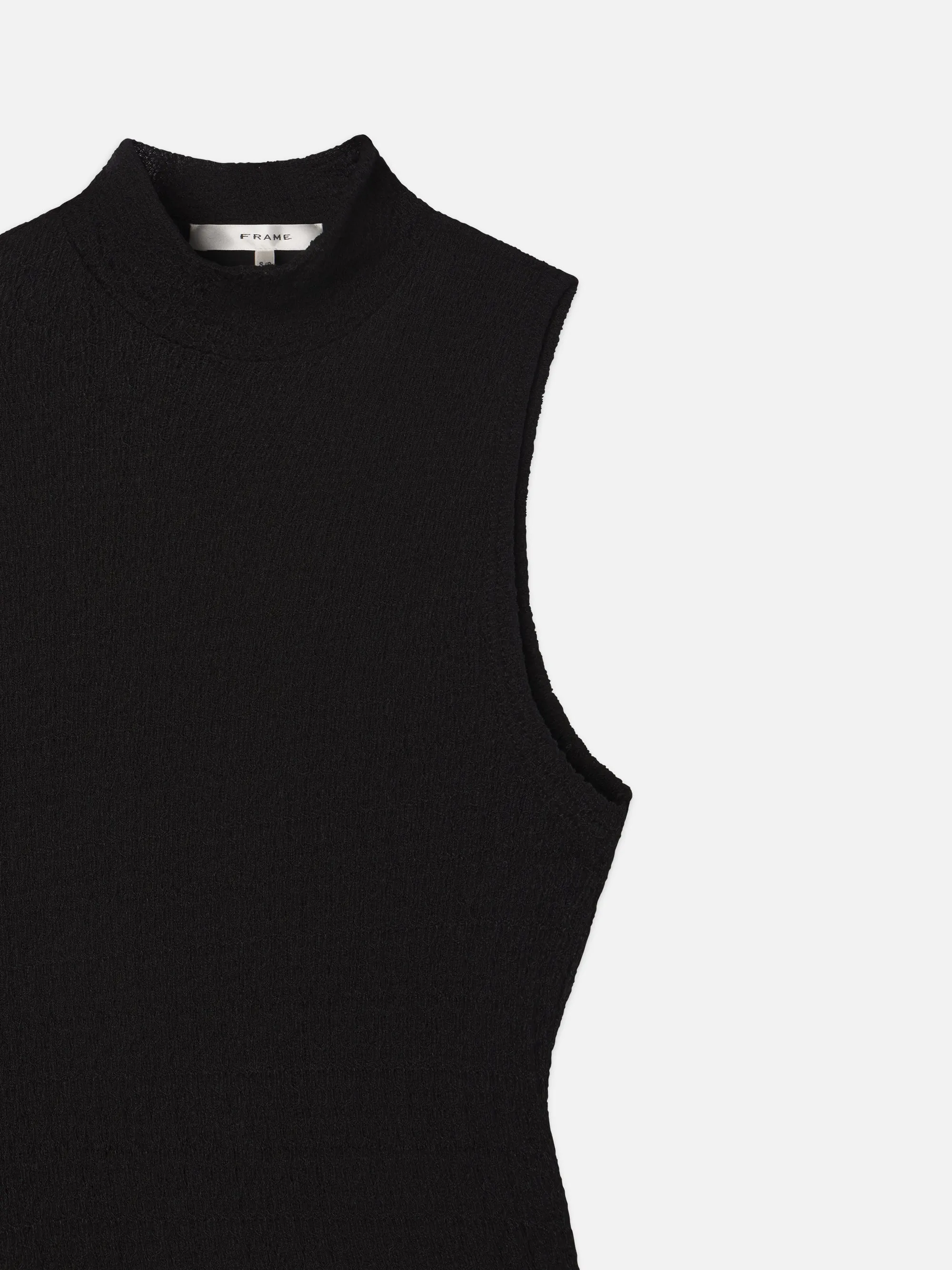 Sleeveless Mesh Mock Neck Dress -- Black sold by Frame Denim product image thumbnail 3
