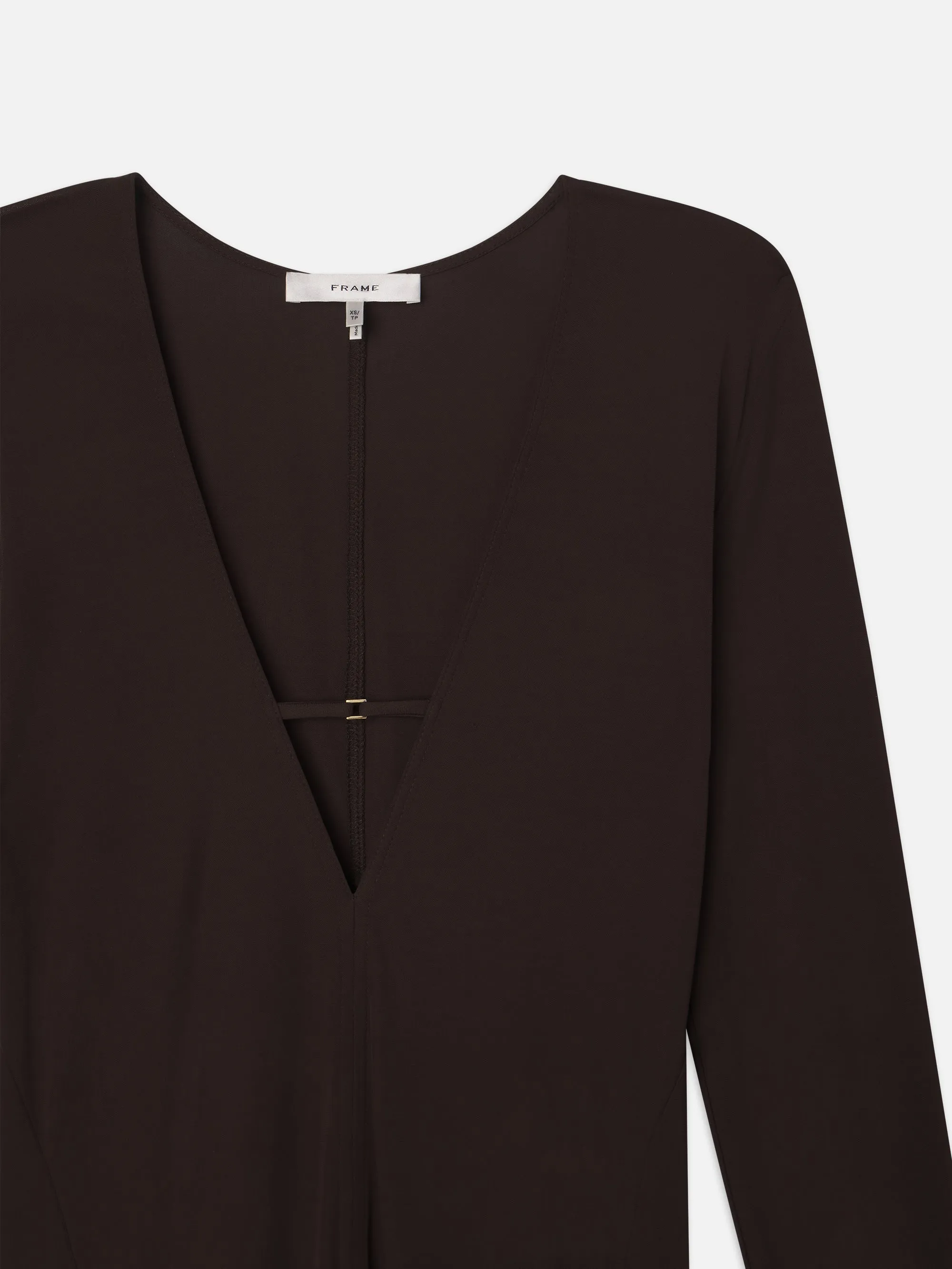 Deep V Jersey Dress -- Chocolate Brown sold by Frame Denim product image thumbnail 3