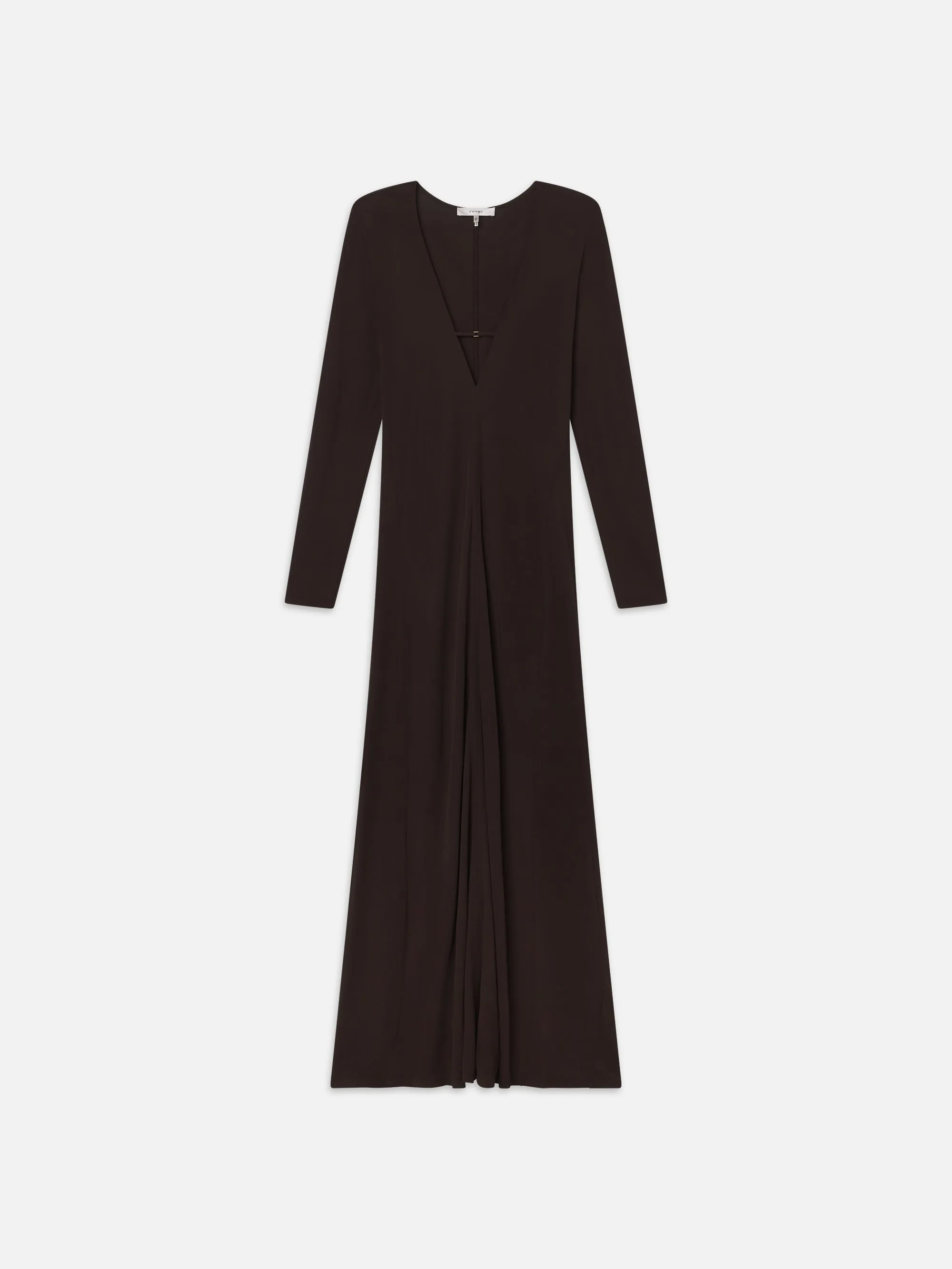 Deep V Jersey Dress -- Chocolate Brown sold by Frame Denim