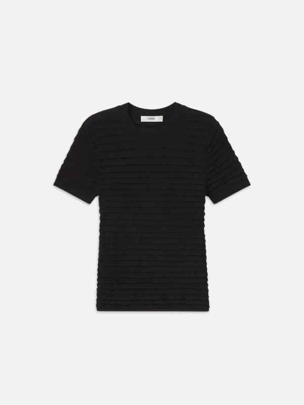 Smocked Short Sleeve Sweater -- Black sold by Frame Denim