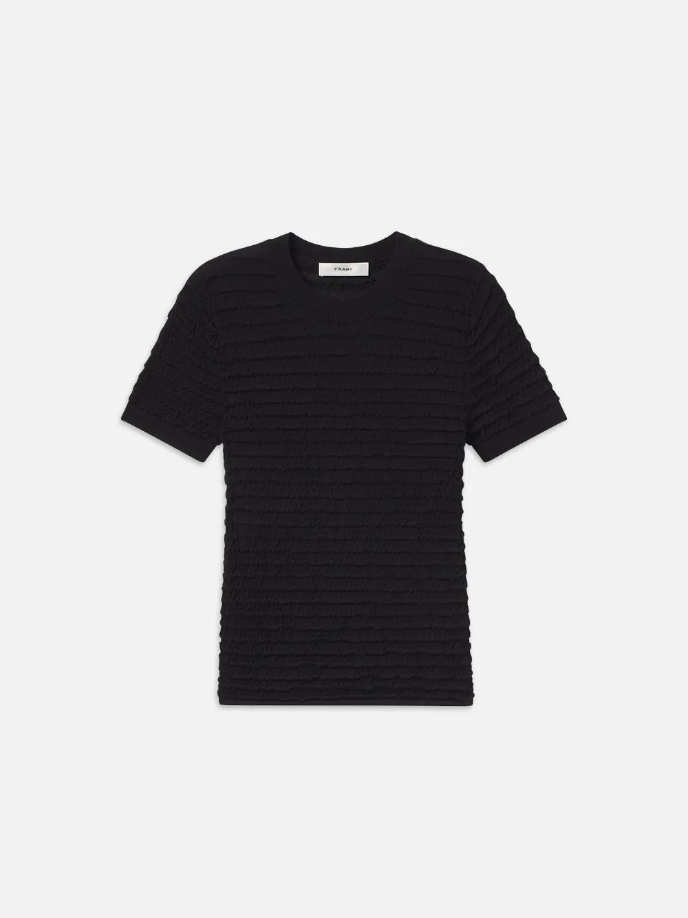 Smocked Short Sleeve Sweater -- Black sold by Frame Denim