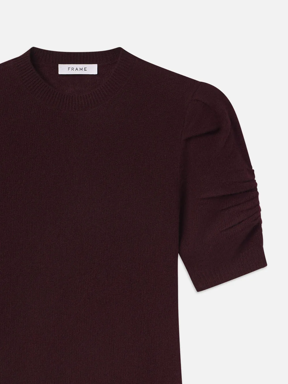 Ruched Sleeve Cashmere Sweater -- Wine sold by Frame Denim product image thumbnail 2