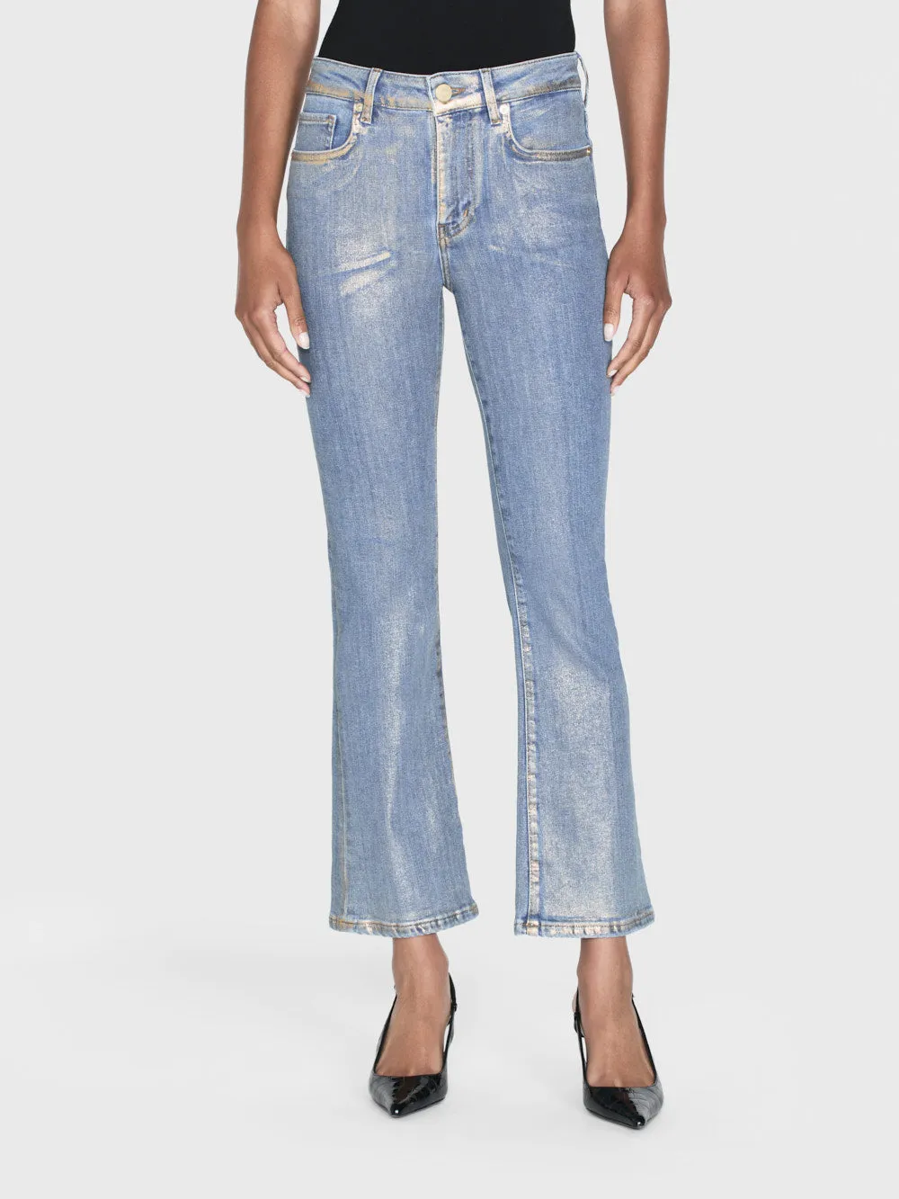 Le Crop Mini Boot -- Gold Hologram sold by Frame Denim product image thumbnail 2