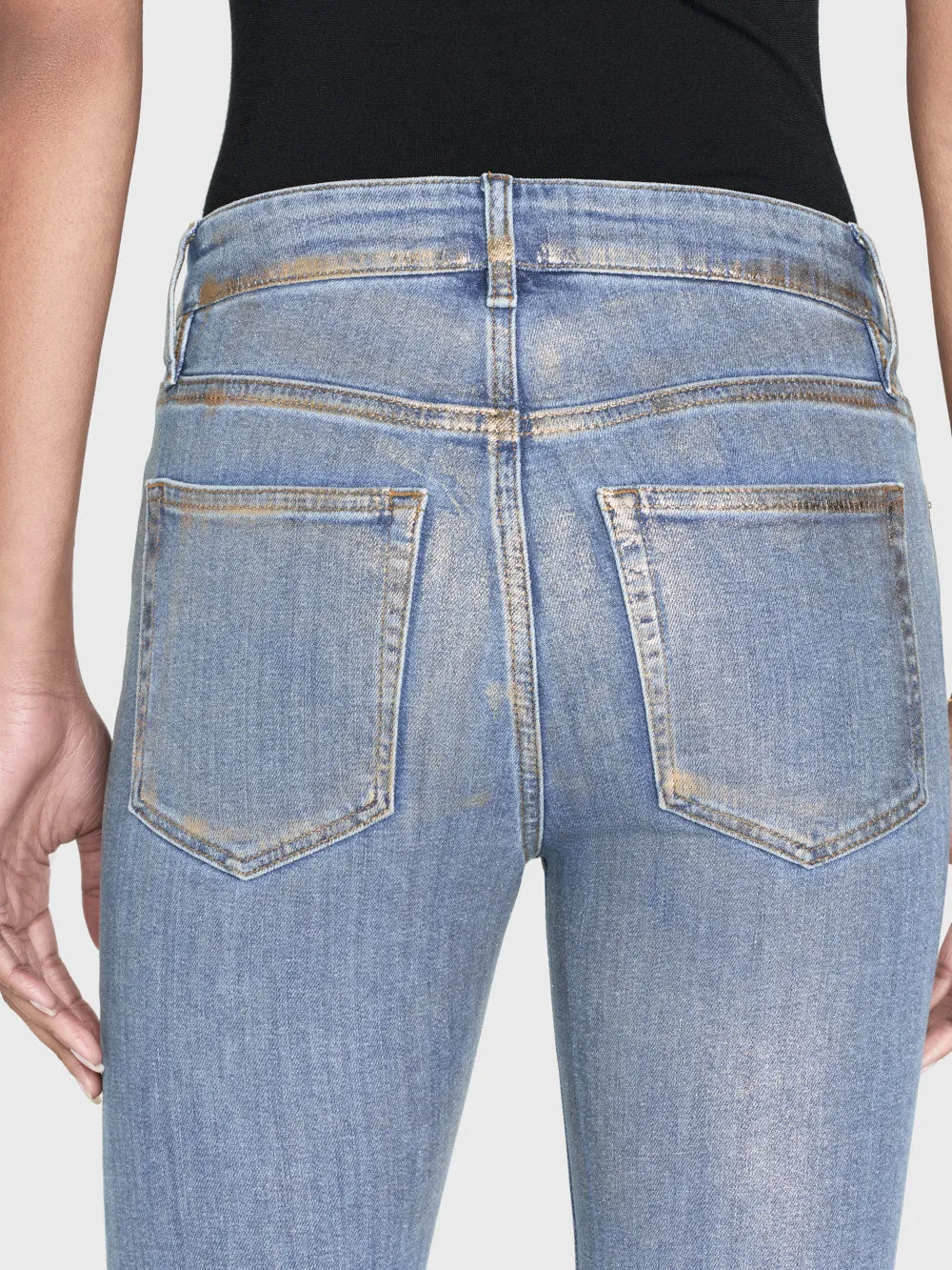 Le Crop Mini Boot -- Gold Hologram sold by Frame Denim product image thumbnail 3