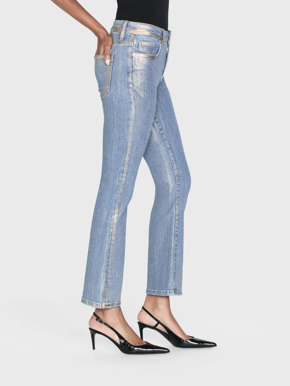 Le Crop Mini Boot -- Gold Hologram sold by Frame Denim product image thumbnail 4