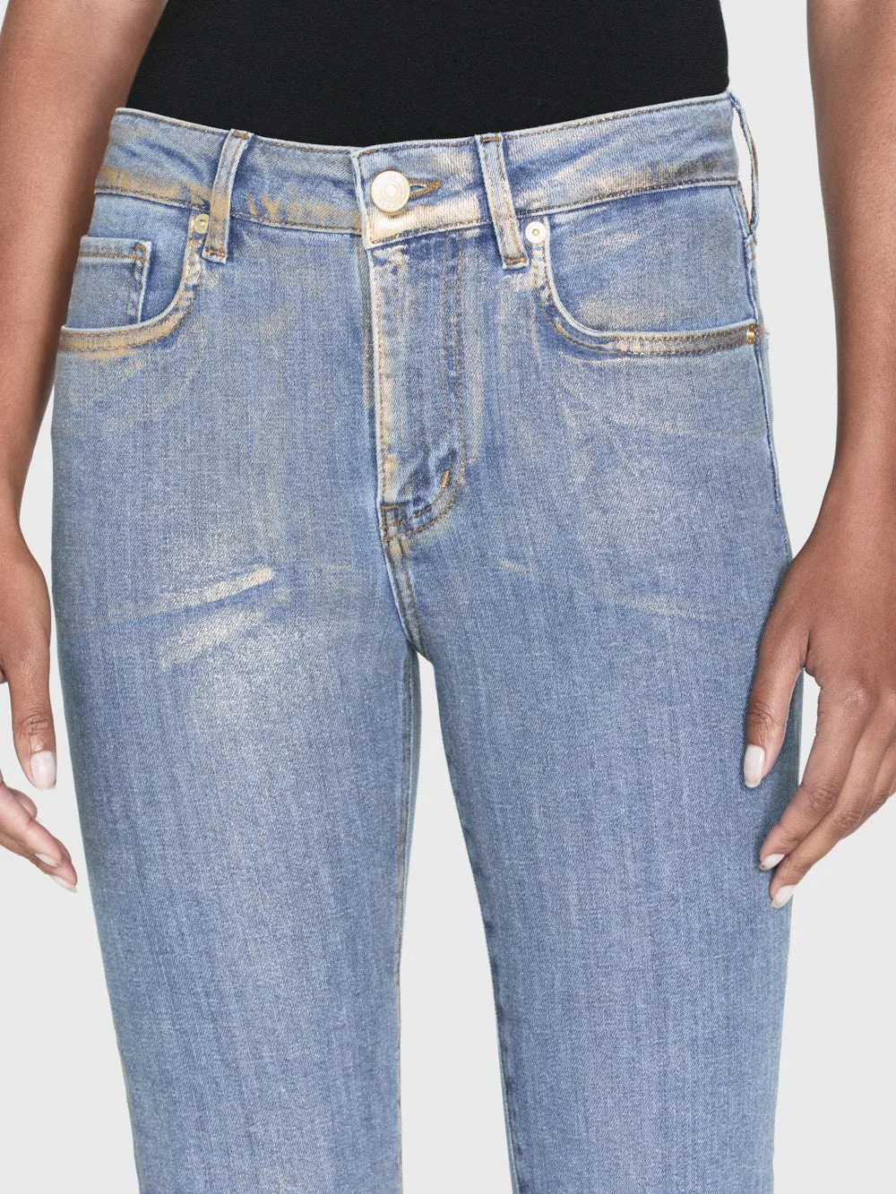 Le Crop Mini Boot -- Gold Hologram sold by Frame Denim product image thumbnail 5