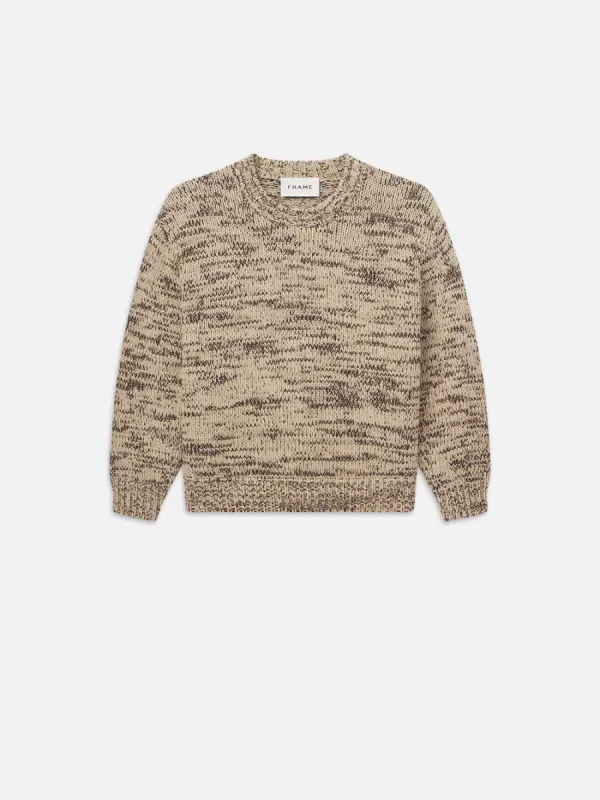 Wool Blend Crewneck -- Cream/Brown sold by Frame Denim