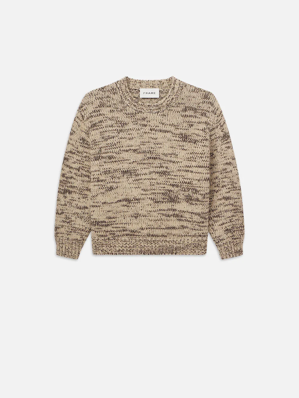 Wool Blend Crewneck -- Cream/Brown sold by Frame Denim