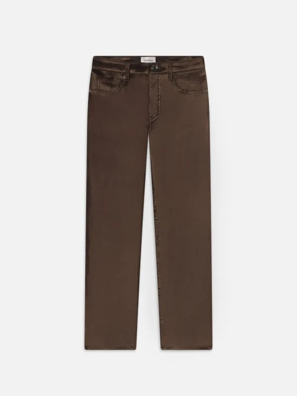 Le Sleek Straight Velveteen -- Peppercorn Velvet sold by Frame Denim