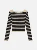 Striped Boatneck Sweater -- Black Multi sold by Frame Denim