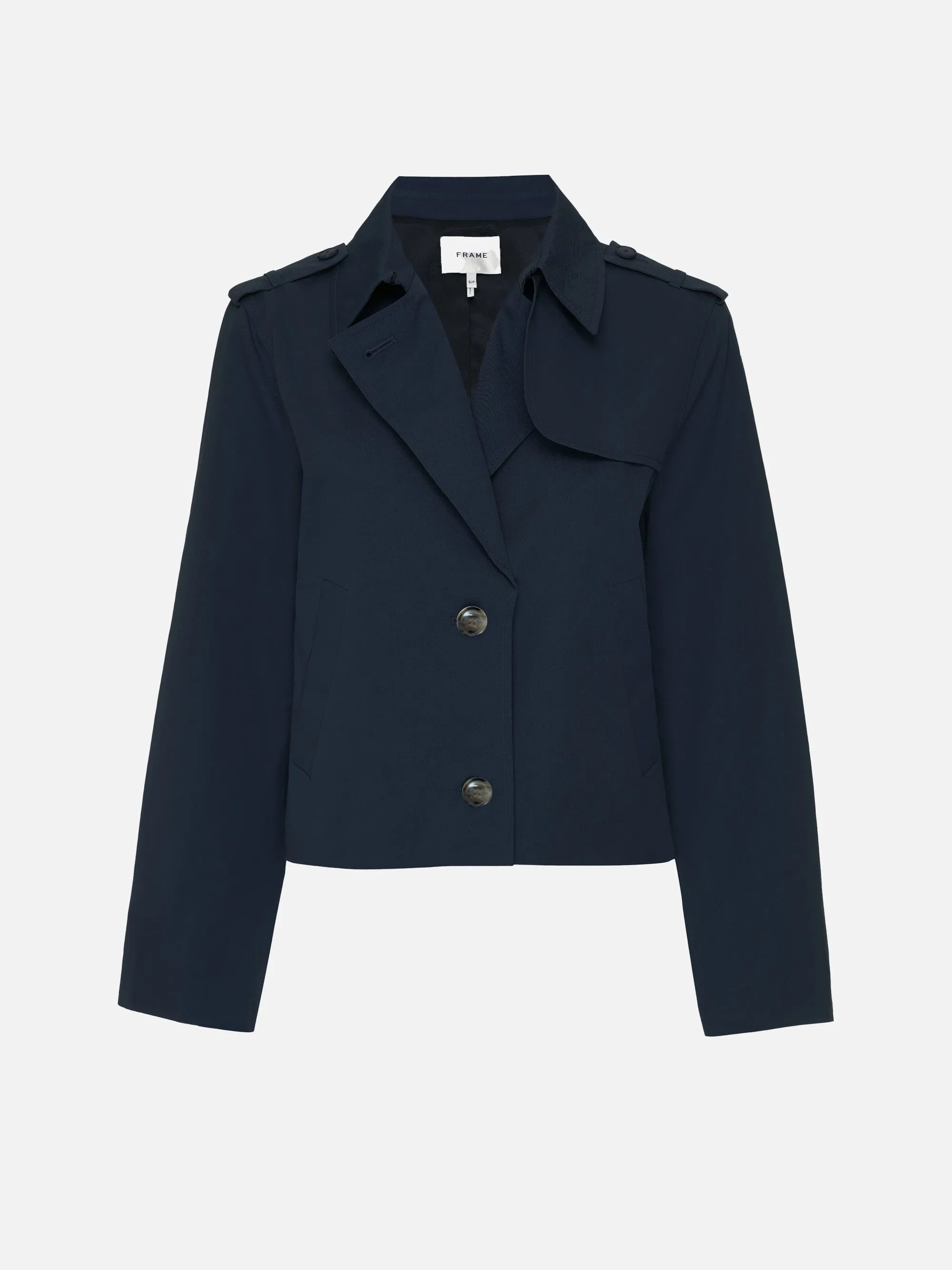Short Trench Jacket -- Navy sold by Frame Denim