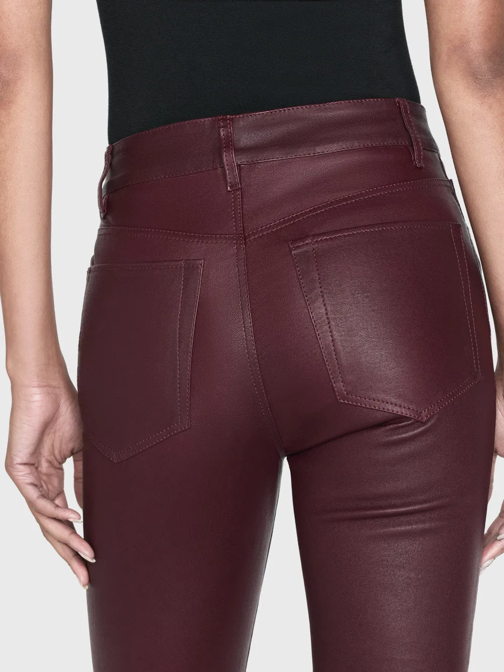 Leather Le Crop Mini Boot -- Wine sold by Frame Denim product image thumbnail 4