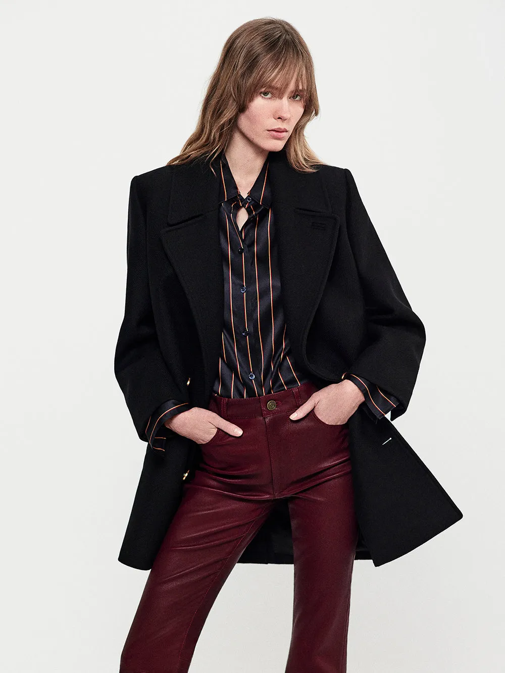 Leather Le Crop Mini Boot -- Wine sold by Frame Denim product image thumbnail 2