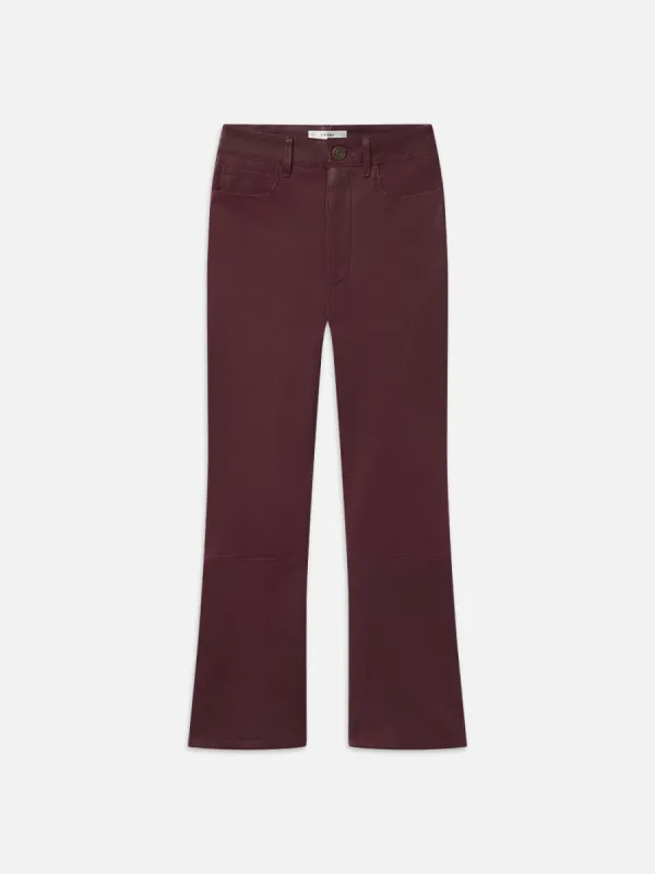 Leather Le Crop Mini Boot -- Wine sold by Frame Denim