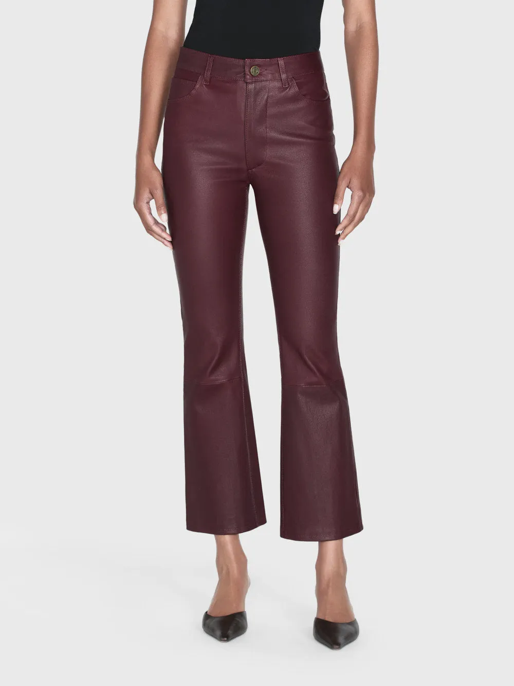 Leather Le Crop Mini Boot -- Wine sold by Frame Denim product image thumbnail 3