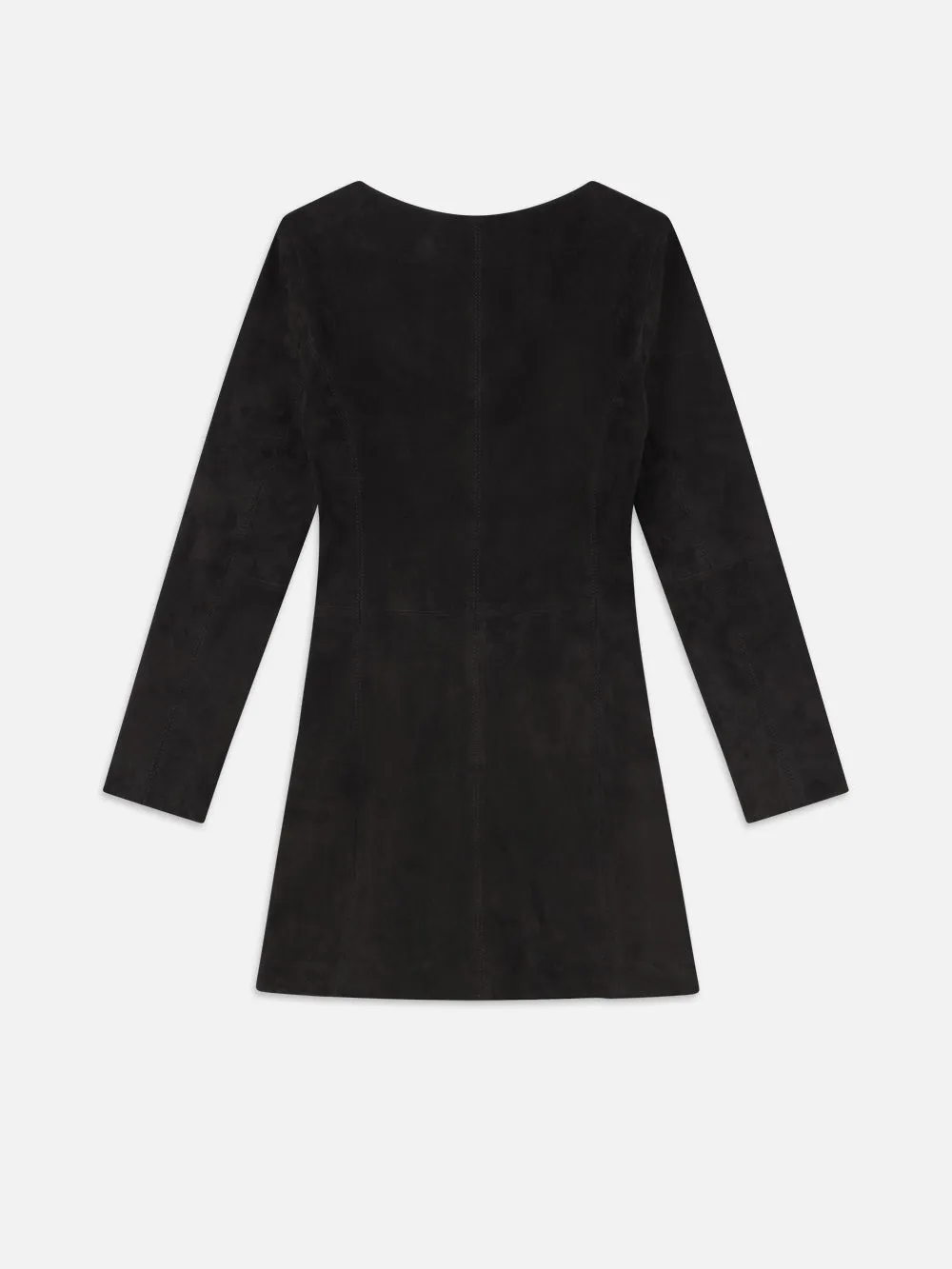 Suede Button Front Mini Dress -- Black sold by Frame Denim product image thumbnail 4