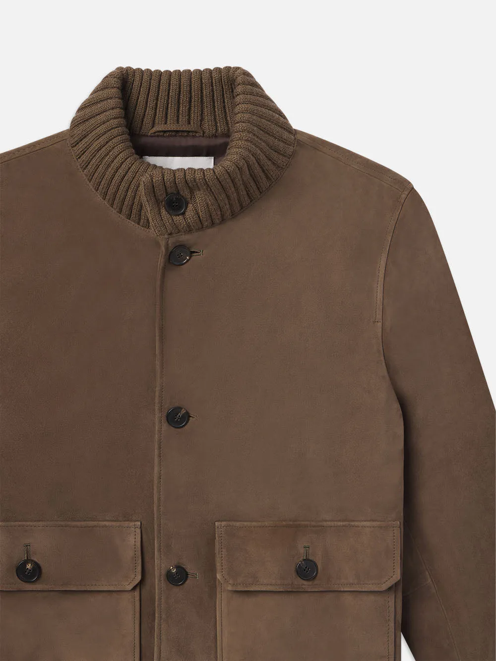 Rib Collar Suede Bomber -- Soft Mocha sold by Frame Denim product image thumbnail 2