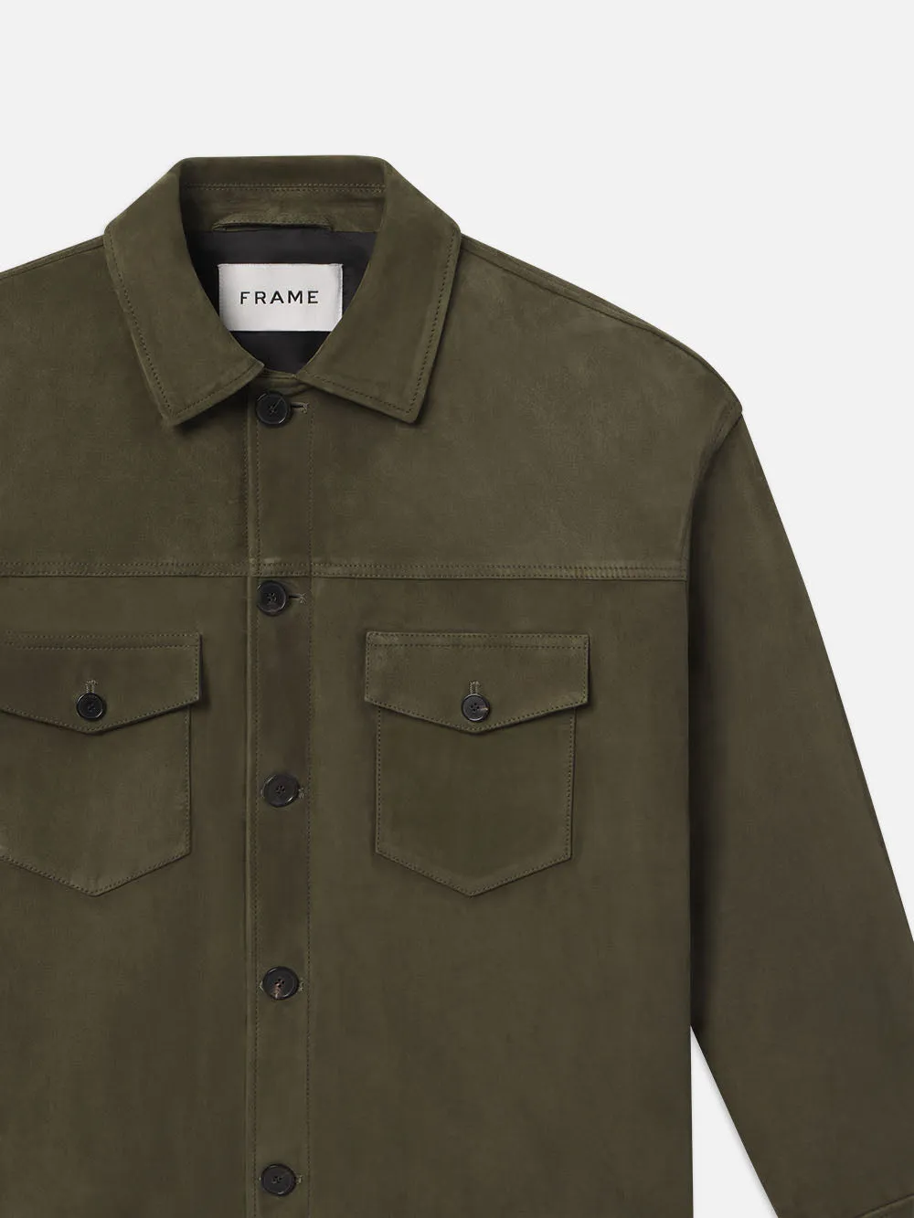 Clean Suede Jacket -- Dark Olive sold by Frame Denim product image thumbnail 2