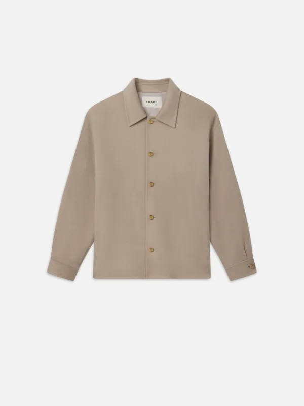 Double Face Shirt Jacket -- Dove sold by Frame Denim