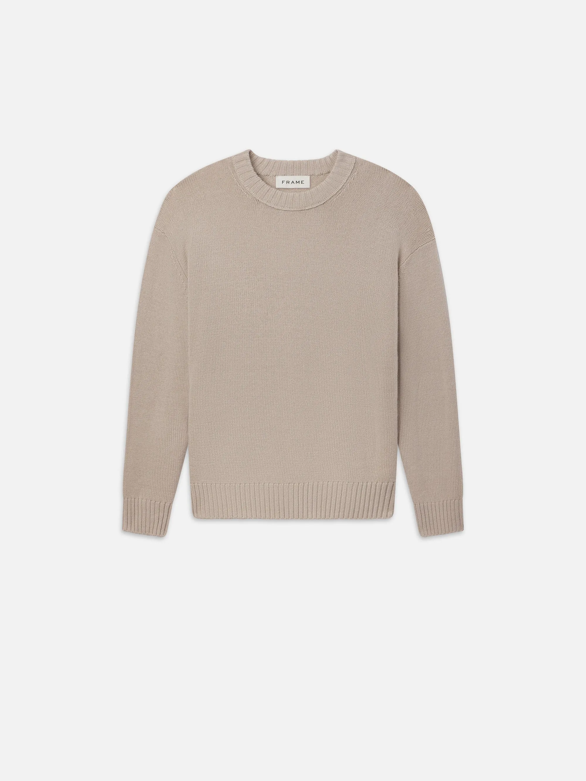 Woolen Cashmere Blend Sweater -- Grey Beige sold by Frame Denim