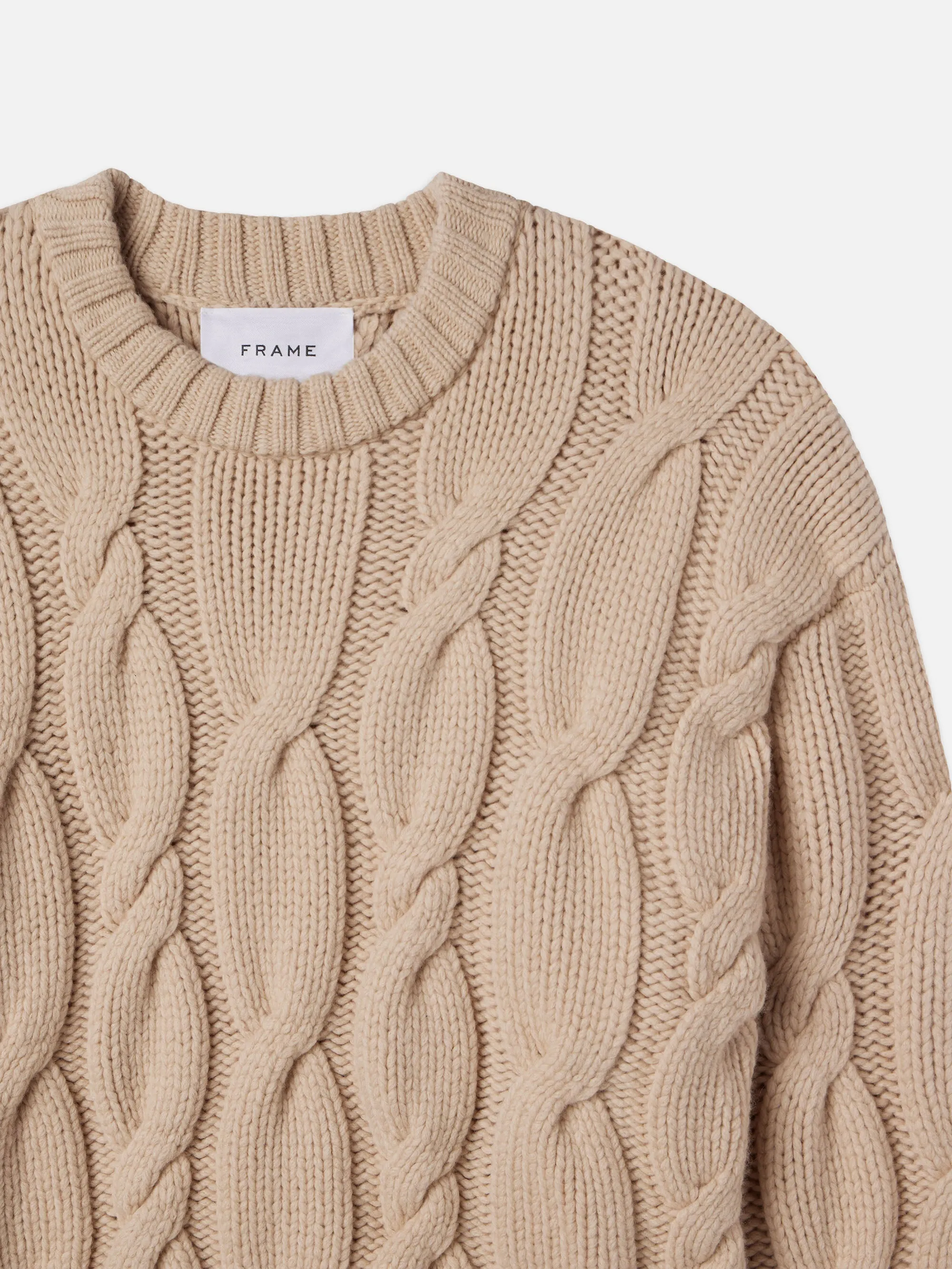 Chunky Cable Sweater -- Natural sold by Frame Denim product image thumbnail 3