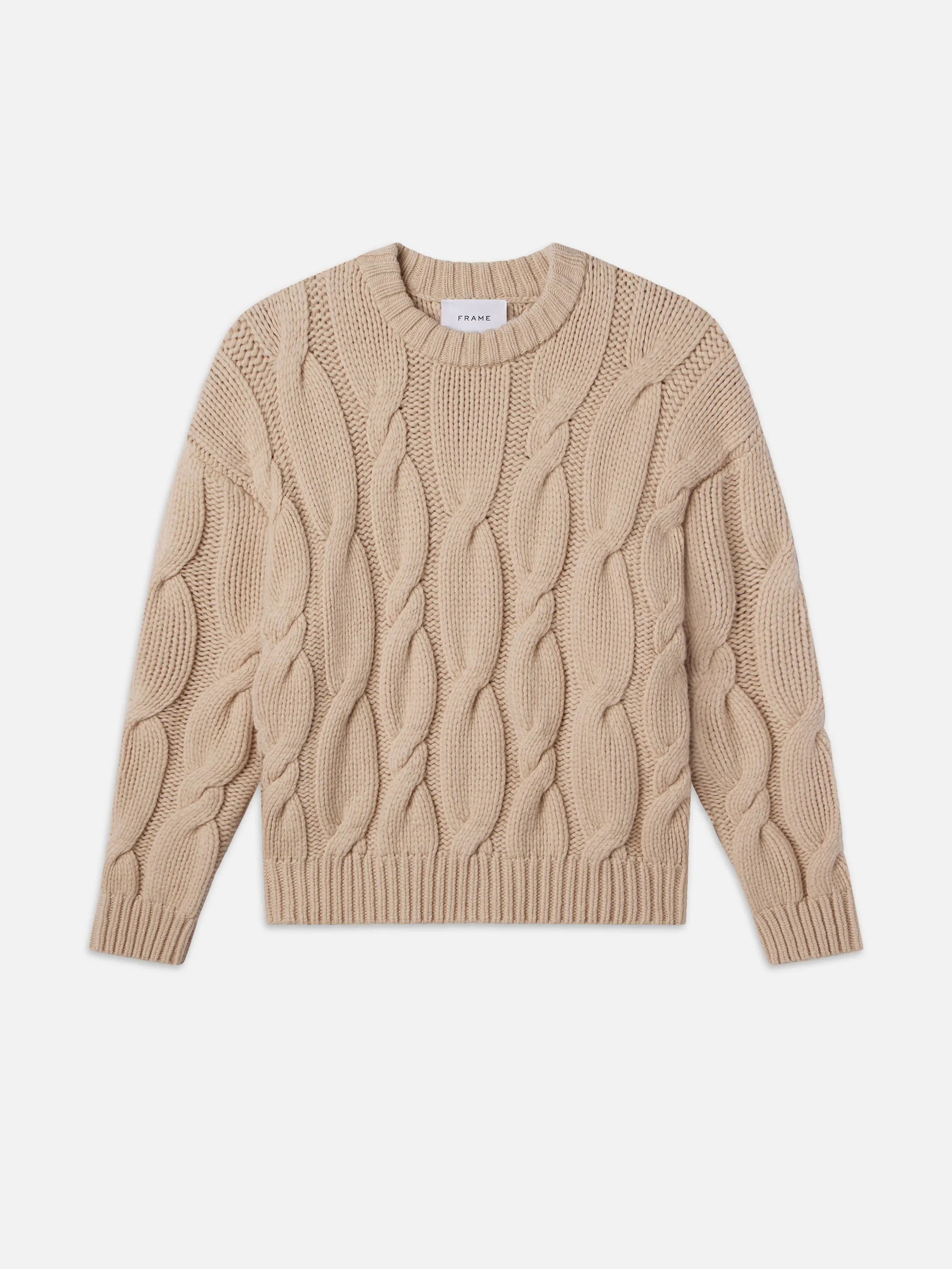 Chunky Cable Sweater -- Natural sold by Frame Denim
