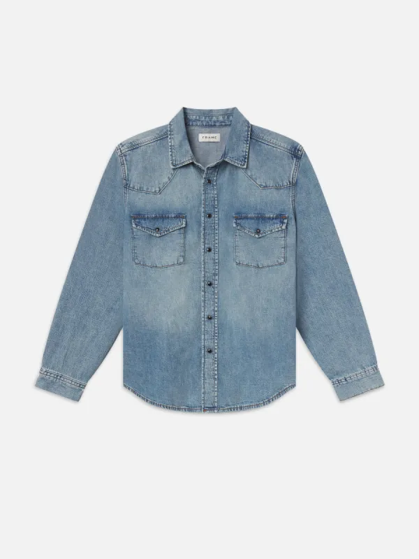 Western Denim Shirt -- Fantasy sold by Frame Denim