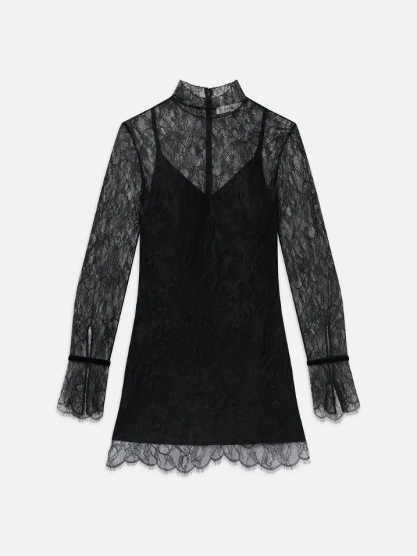Lace Shift Dress -- Black sold by Frame Denim
