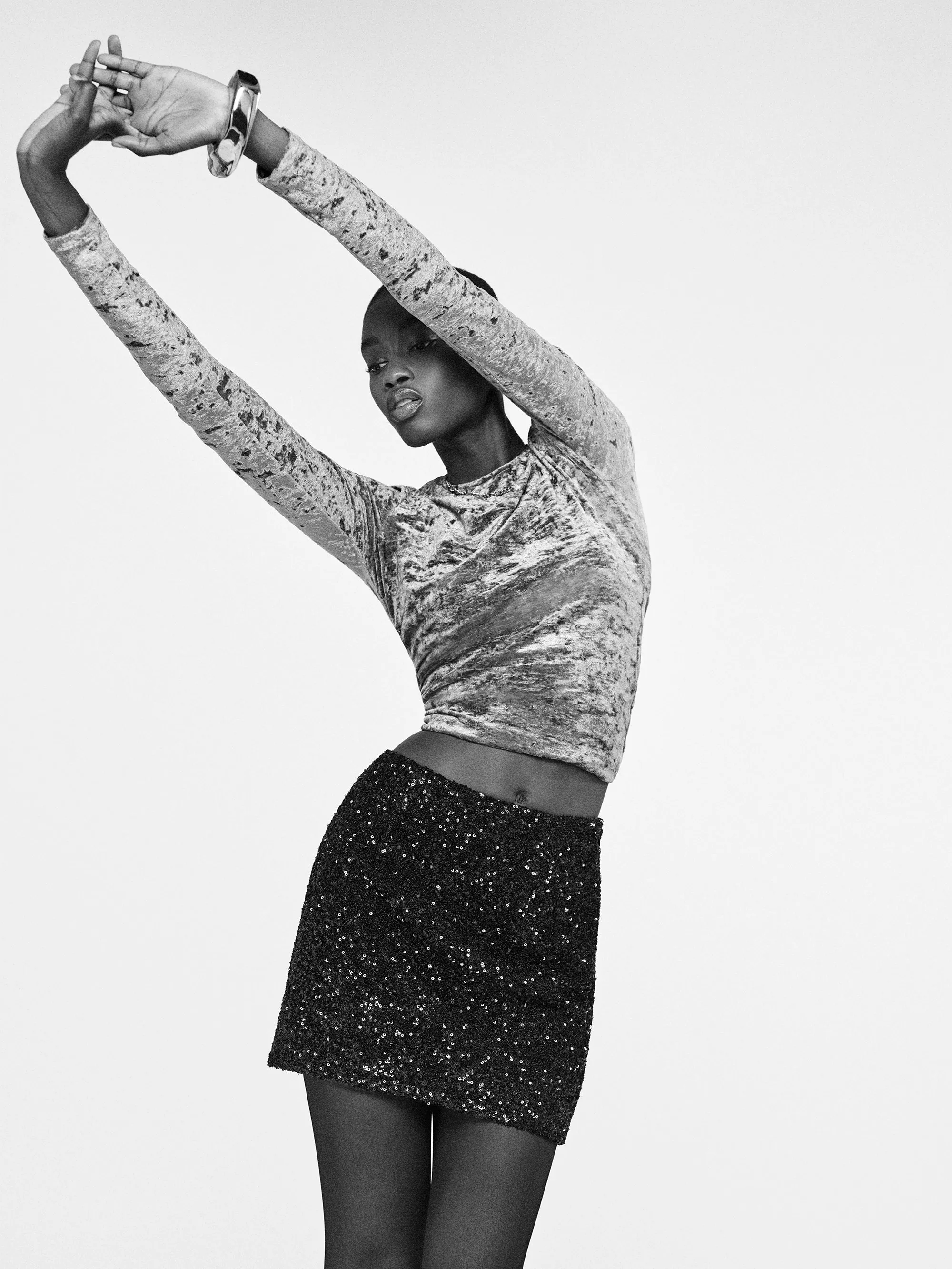 Sequin Mini Skirt -- Black sold by Frame Denim product image thumbnail 2