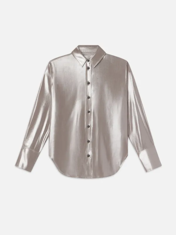 The Standard Shirt -- Silver Lame sold by Frame Denim