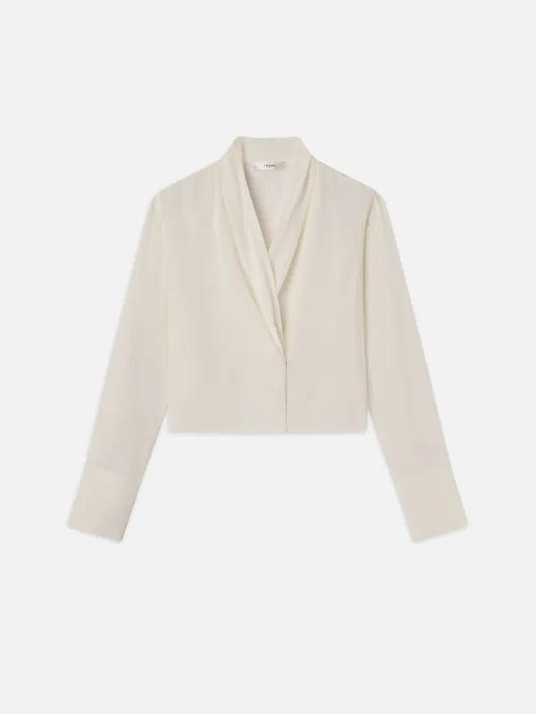 Shawl Collar Blouse -- Cream sold by Frame Denim