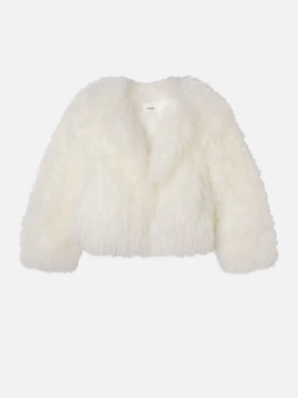 Shaggy Shearling Coat -- Cream sold by Frame Denim