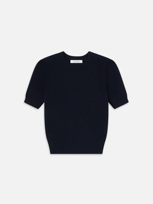 Cashmere Gathered Sweater -- Navy made by Frame Denim