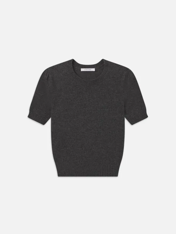 Cashmere Gathered Sweater -- Dark Gris Heather sold by Frame Denim