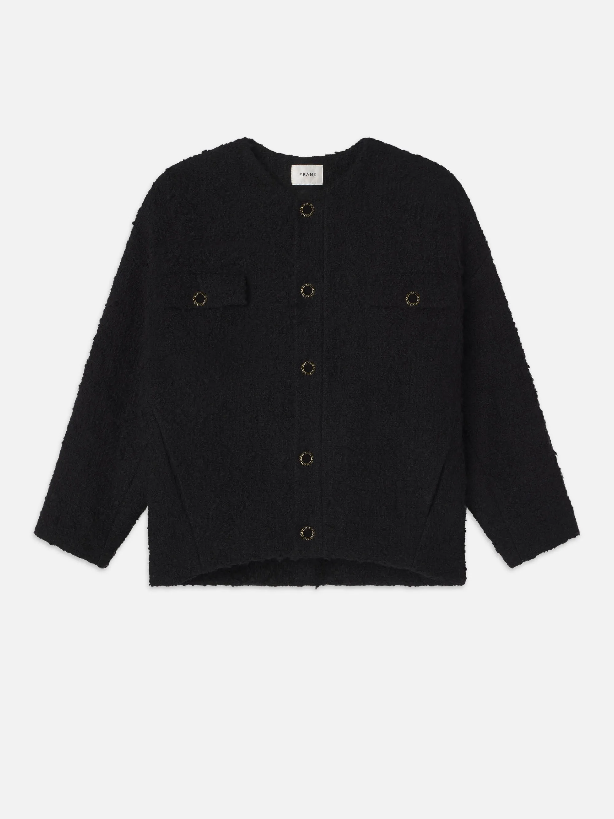 Cocoon Short Coat -- Black Multi sold by Frame Denim